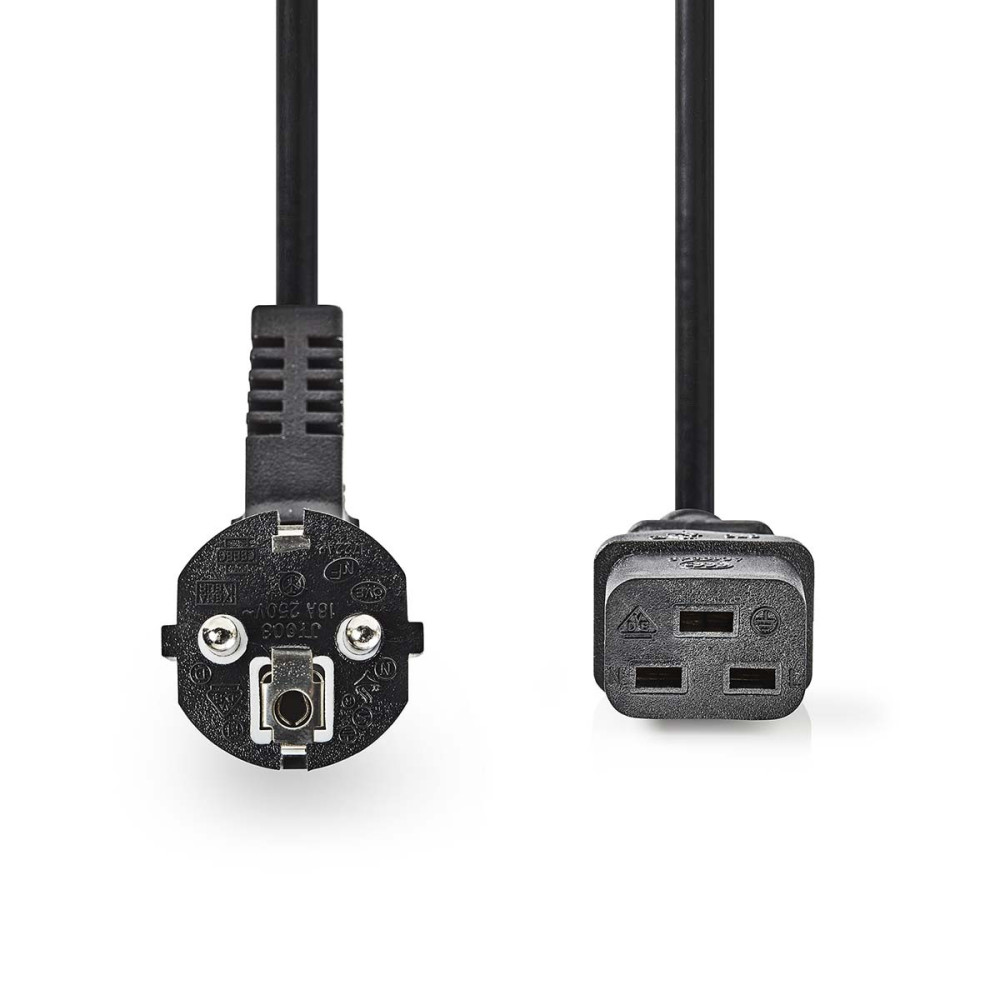 Nedis CEGL10300BK20 câble électrique Noir 2 m Prise d'alimentation type C IEC C19