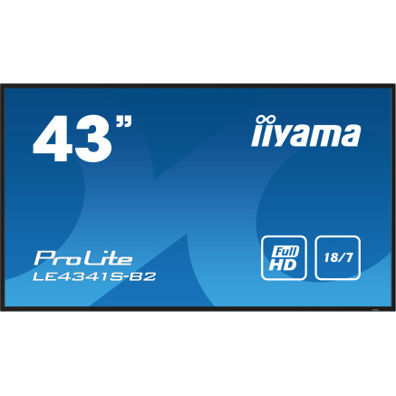 iiyama PROLITE LE4341S-B2 Écran plat de signalisation numérique 108 cm (42.5") LCD 350 cd m² Full HD Noir 18 7