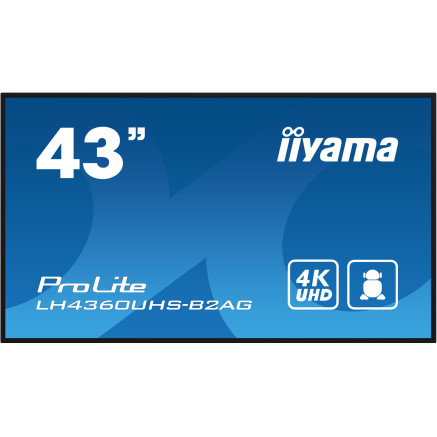 iiyama LH4360UHS-B2AG affichage de messages Carte A numérique 108 cm (42.5") LED Wifi 500 cd m² 4K Ultra HD Noir Intégré dans