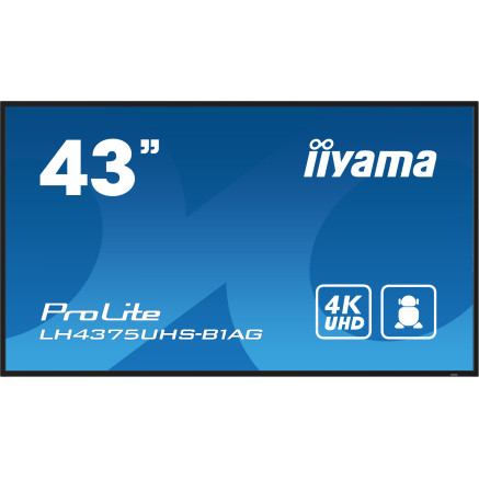 iiyama ProLite Écran plat de signalisation numérique 108 cm (42.5") LCD Wifi 500 cd m² 4K Ultra HD Noir Intégré dans le