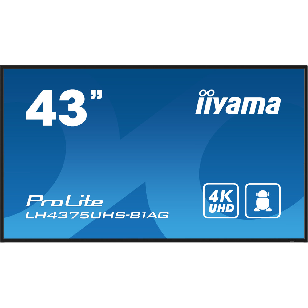 iiyama ProLite Écran plat de signalisation numérique 108 cm (42.5") LCD Wifi 500 cd m² 4K Ultra HD Noir Intégré dans le iiyama ProLite Écran plat de signalisation numérique 108 cm (42.5") LCD Wifi 500 cd m² 4K Ultra HD Noir Intégré dans le