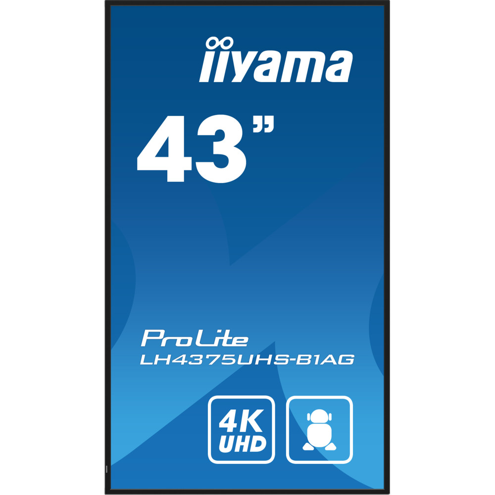 iiyama ProLite Écran plat de signalisation numérique 108 cm (42.5") LCD Wifi 500 cd m² 4K Ultra HD Noir Intégré dans le