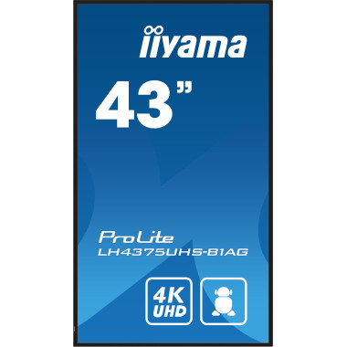 iiyama ProLite Écran plat de signalisation numérique 108 cm (42.5") LCD Wifi 500 cd m² 4K Ultra HD Noir Intégré dans le