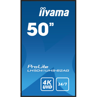 iiyama LH5041UHS-B2AG affichage de messages Écran plat de signalisation numérique 127 cm (50") LCD 500 cd m² 4K Ultra HD Noir