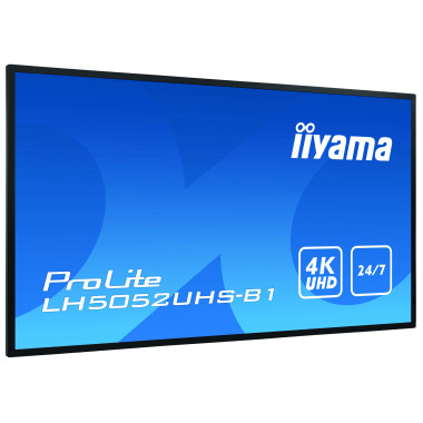 iiyama LH5052UHS-B1 affichage de messages Écran plat de signalisation numérique 125,7 cm (49.5") VA 500 cd m² 4K Ultra HD Noir