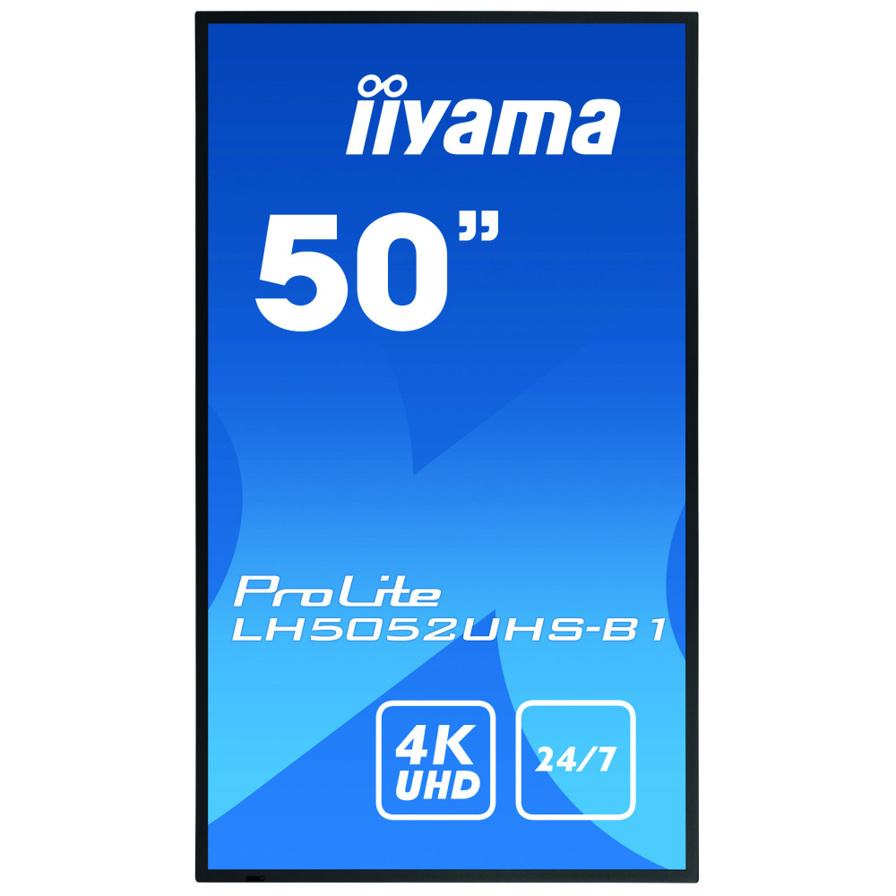 iiyama LH5052UHS-B1 affichage de messages Écran plat de signalisation numérique 125,7 cm (49.5") VA 500 cd m² 4K Ultra HD Noir