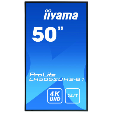 iiyama LH5052UHS-B1 affichage de messages Écran plat de signalisation numérique 125,7 cm (49.5") VA 500 cd m² 4K Ultra HD Noir