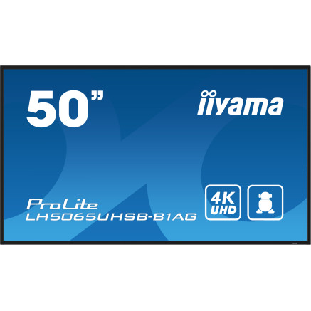 iiyama LH5065UHSB-B1AG affichage de messages Écran plat de signalisation numérique 125,7 cm (49.5") LCD Wifi 800 cd m² 4K Ultra