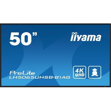 iiyama LH5065UHSB-B1AG affichage de messages Écran plat de signalisation numérique 125,7 cm (49.5") LCD Wifi 800 cd m² 4K Ultra