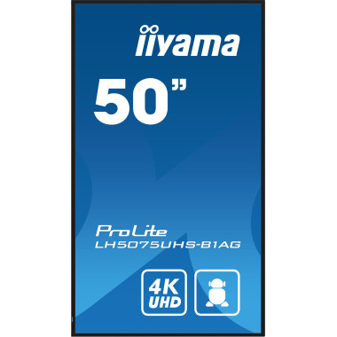 iiyama LH5075UHS-B1AG affichage de messages Écran plat de signalisation numérique 125,7 cm (49.5") LCD Wifi 500 cd m² 4K Ultra