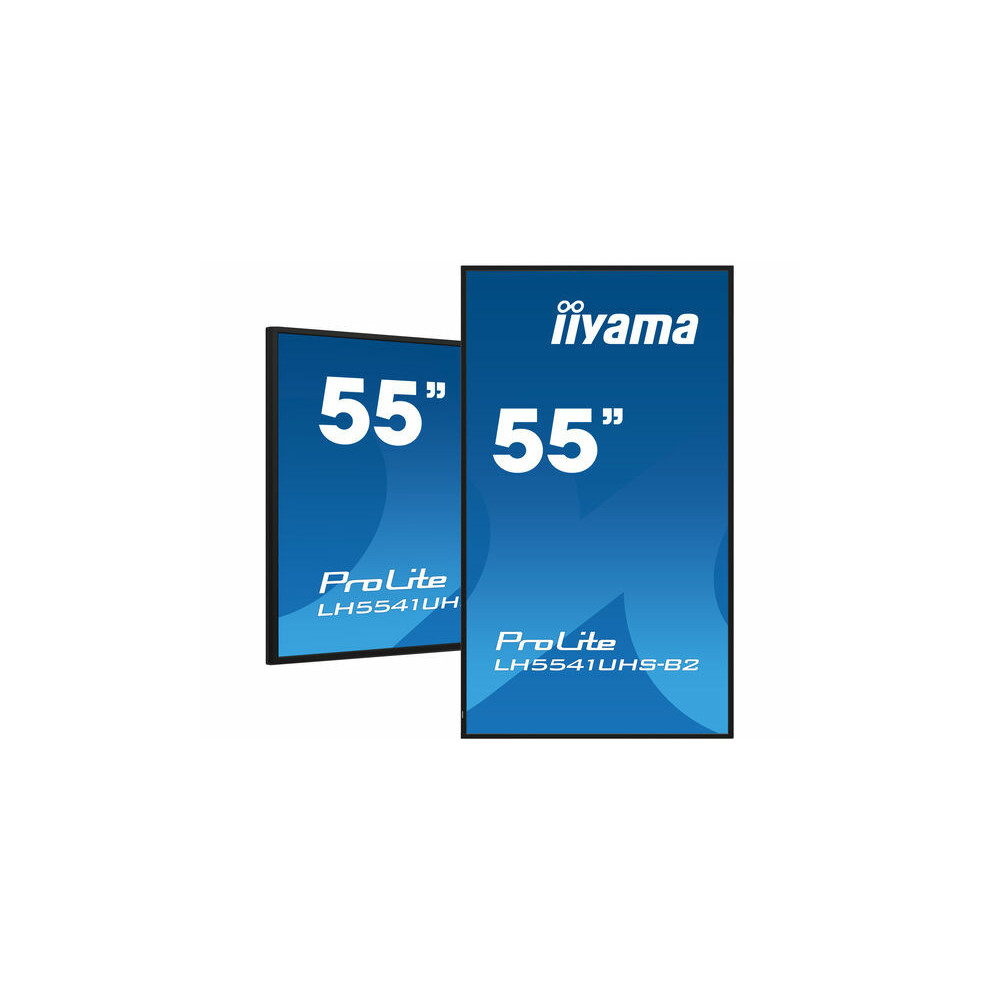 iiyama LH5541UHS-B2 affichage de messages En forme de kiosk 138,7 cm (54.6") LCD 500 cd m² 4K Ultra HD Noir Intégré dans le iiyama LH5541UHS-B2 affichage de messages En forme de kiosk 138,7 cm (54.6") LCD 500 cd m² 4K Ultra HD Noir Intégré dans le