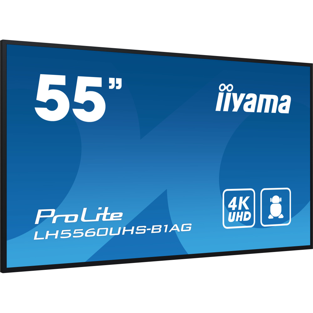 iiyama LH5560UHS-B1AG affichage de messages Carte A numérique 139,7 cm (55") LED Wifi 500 cd m² 4K Ultra HD Noir Intégré dans iiyama LH5560UHS-B1AG affichage de messages Carte A numérique 139,7 cm (55") LED Wifi 500 cd m² 4K Ultra HD Noir Intégré dans