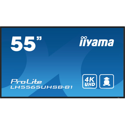 iiyama LH5565UHSB-B1 affichage de messages En forme de kiosk 138,7 cm (54.6") LED Wifi 800 cd m² 4K Ultra HD Noir Intégré dans