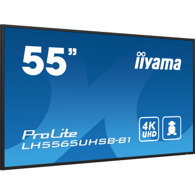 iiyama LH5565UHSB-B1 affichage de messages En forme de kiosk 138,7 cm (54.6") LED Wifi 800 cd m² 4K Ultra HD Noir Intégré dans