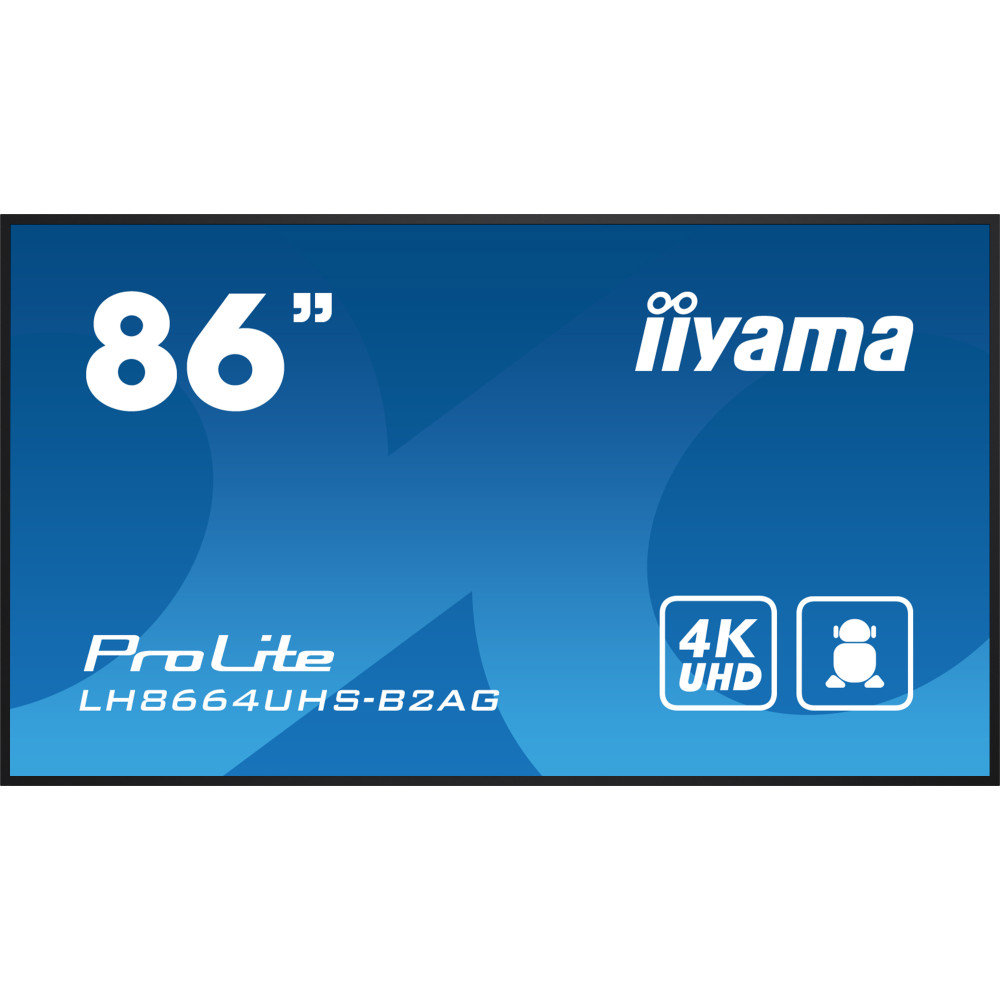 iiyama LH8664UHS-B2AG affichage de messages Écran plat de signalisation numérique 2,18 m (86") Wifi 500 cd m² 4K Ultra HD Noir iiyama LH8664UHS-B2AG affichage de messages Écran plat de signalisation numérique 2,18 m (86") Wifi 500 cd m² 4K Ultra HD Noir