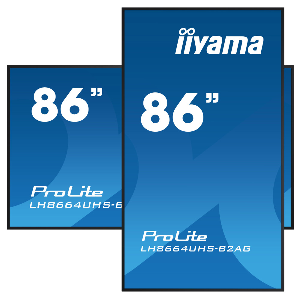iiyama LH8664UHS-B2AG affichage de messages Écran plat de signalisation numérique 2,18 m (86") Wifi 500 cd m² 4K Ultra HD Noir