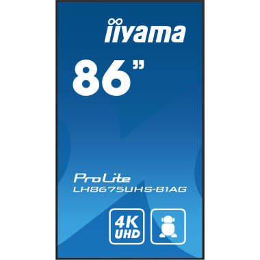 iiyama LH8675UHS-B1AG affichage de messages Écran plat de signalisation numérique 2,17 m (85.6") LCD Wifi 500 cd m² 4K Ultra HD