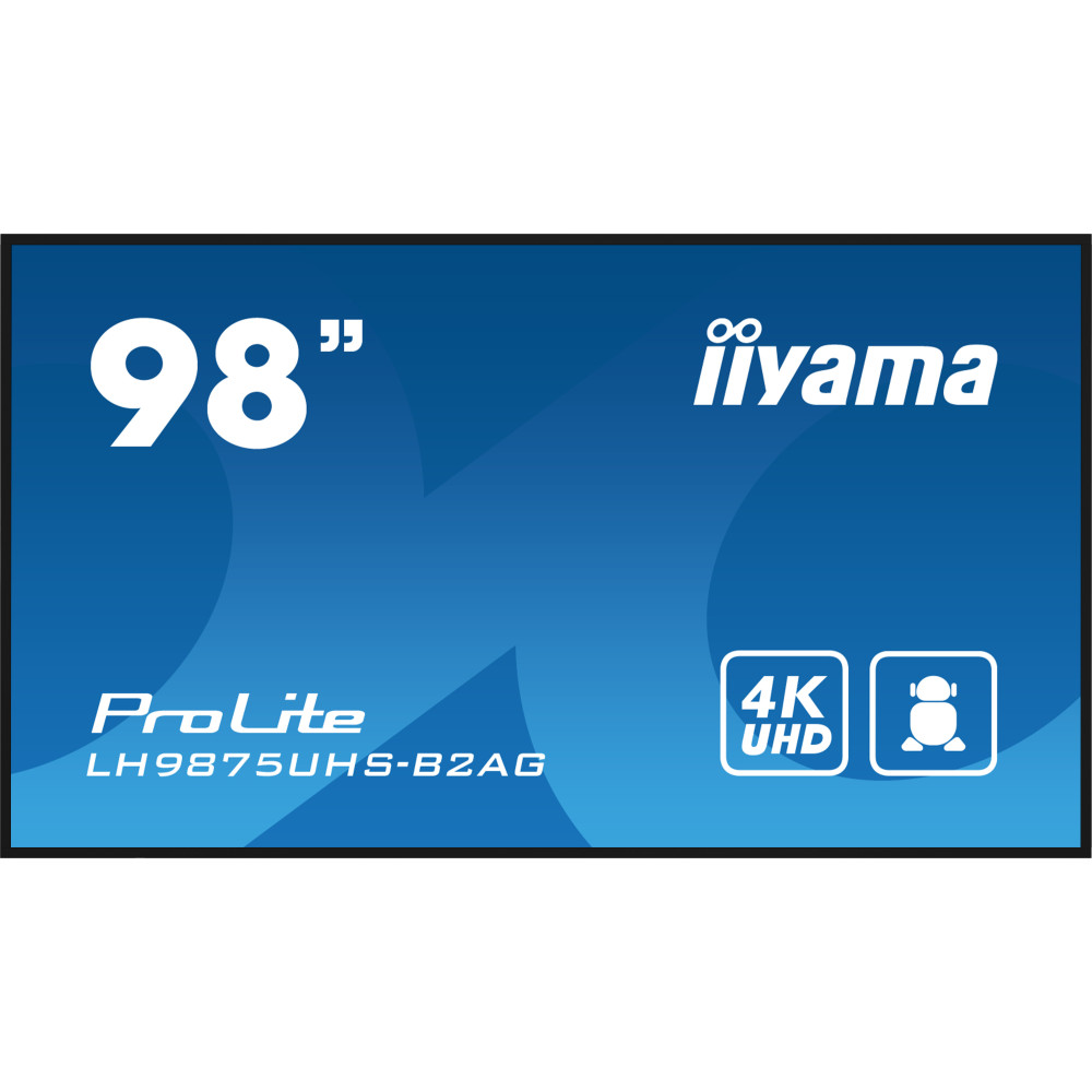 iiyama LH9875UHS-B2AG affichage de messages Écran plat de signalisation numérique 2,48 m (97.5") LED Wifi 500 cd m² 4K Ultra HD iiyama LH9875UHS-B2AG affichage de messages Écran plat de signalisation numérique 2,48 m (97.5") LED Wifi 500 cd m² 4K Ultra HD