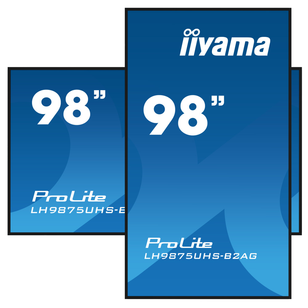 iiyama LH9875UHS-B2AG affichage de messages Écran plat de signalisation numérique 2,48 m (97.5") LED Wifi 500 cd m² 4K Ultra HD