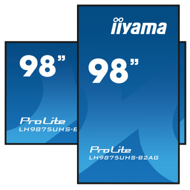 iiyama LH9875UHS-B2AG affichage de messages Écran plat de signalisation numérique 2,48 m (97.5") LED Wifi 500 cd m² 4K Ultra HD