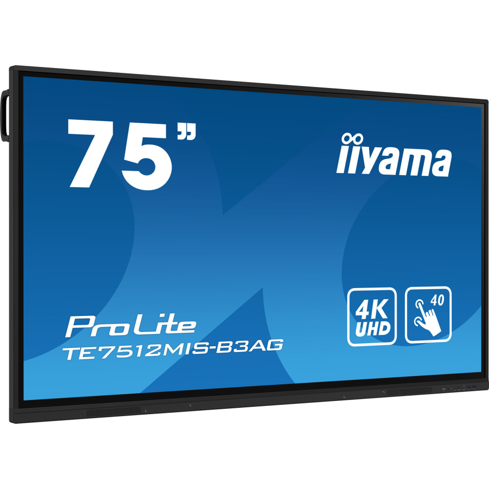 iiyama TE7512MIS-B3AG affichage de messages En forme de kiosk 190,5 cm (75") LCD Wifi 400 cd m² 4K Ultra HD Noir Écran tactile