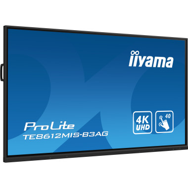 iiyama TE8612MIS-B3AG affichage de messages En forme de kiosk 2,18 m (86") LCD Wifi 400 cd m² 4K Ultra HD Noir Écran tactile