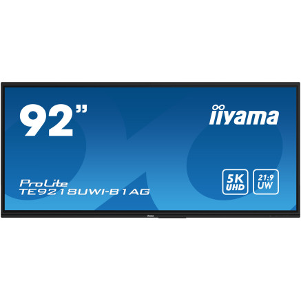 iiyama TE9218UWI-B1AG affichage de messages Écran plat interactif 2,32 m (91.5") LED Wifi 500 cd m² 5K Ultra HD Noir Écran