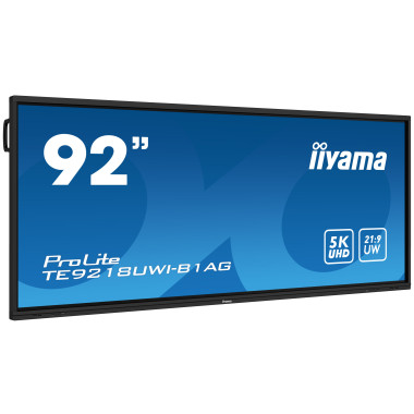 iiyama TE9218UWI-B1AG affichage de messages Écran plat interactif 2,32 m (91.5") LED Wifi 500 cd m² 5K Ultra HD Noir Écran
