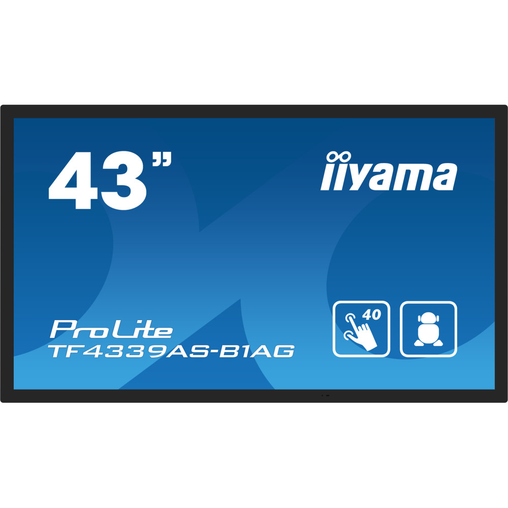 iiyama TF4339AS-B1AG affichage de messages Écran plat de signalisation numérique 108 cm (42.5") LED 500 cd m² 4K Ultra HD Noir iiyama TF4339AS-B1AG affichage de messages Écran plat de signalisation numérique 108 cm (42.5") LED 500 cd m² 4K Ultra HD Noir