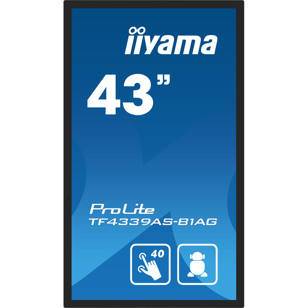 iiyama TF4339AS-B1AG affichage de messages Écran plat de signalisation numérique 108 cm (42.5") LED 500 cd m² 4K Ultra HD Noir