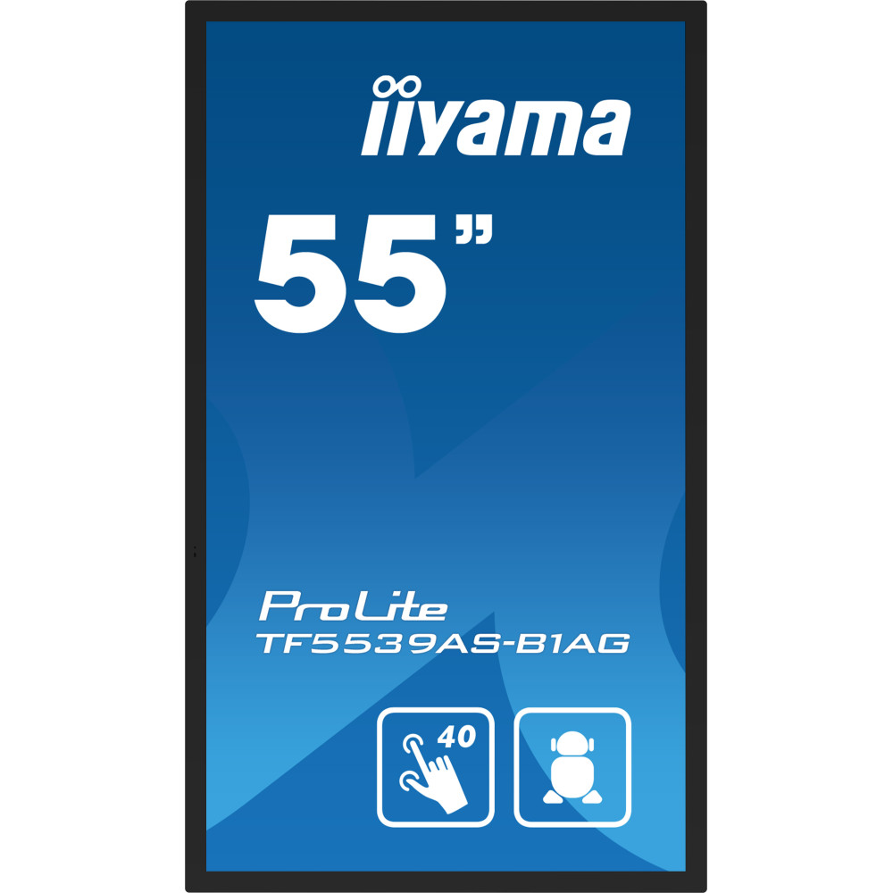 iiyama TF5539AS-B1AG affichage de messages Écran plat de signalisation numérique 138,7 cm (54.6") LED 500 cd m² 4K Ultra HD iiyama TF5539AS-B1AG affichage de messages Écran plat de signalisation numérique 138,7 cm (54.6") LED 500 cd m² 4K Ultra HD