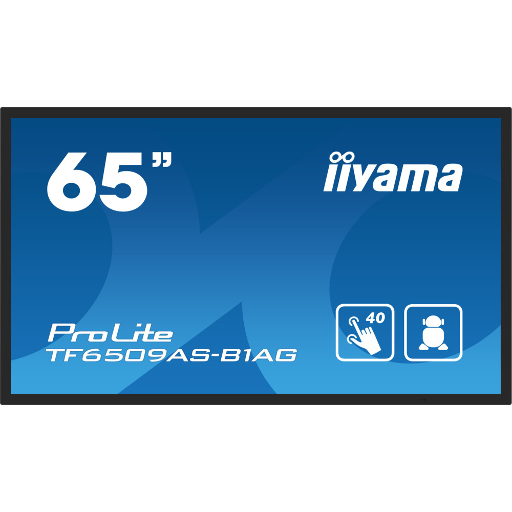 iiyama TF6539AS-B1AG affichage de messages Écran plat de signalisation numérique 163,8 cm (64.5") LED 500 cd m² 4K Ultra HD iiyama TF6539AS-B1AG affichage de messages Écran plat de signalisation numérique 163,8 cm (64.5") LED 500 cd m² 4K Ultra HD