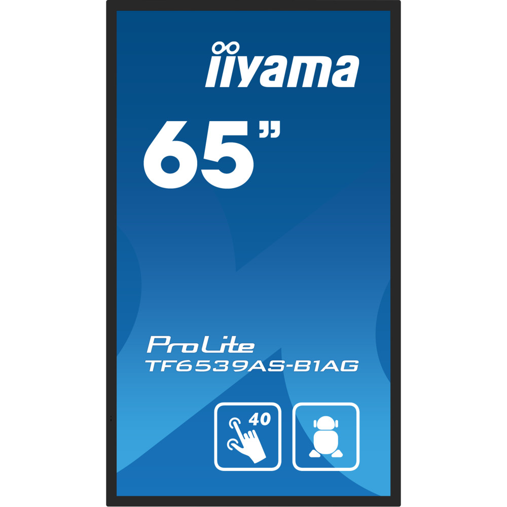 iiyama TF6539AS-B1AG affichage de messages Écran plat de signalisation numérique 163,8 cm (64.5") LED 500 cd m² 4K Ultra HD