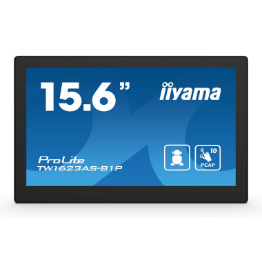 iiyama TW1623AS-B1P affichage de messages Écran plat interactif 39,6 cm (15.6") Wifi 450 cd m² Double Full HD Noir Écran