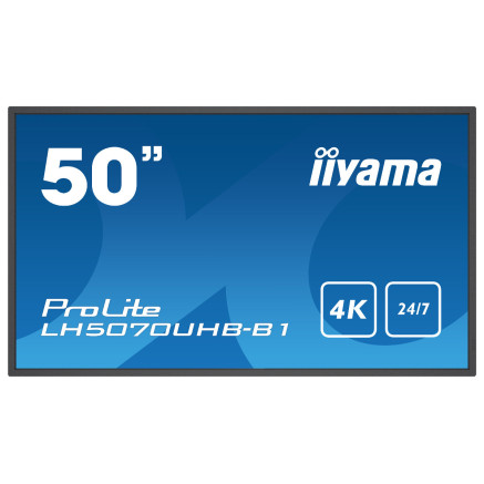 iiyama LH5070UHB-B1 affichage de messages Écran plat de signalisation numérique 125,7 cm (49.5") VA 700 cd m² 4K Ultra HD Noir