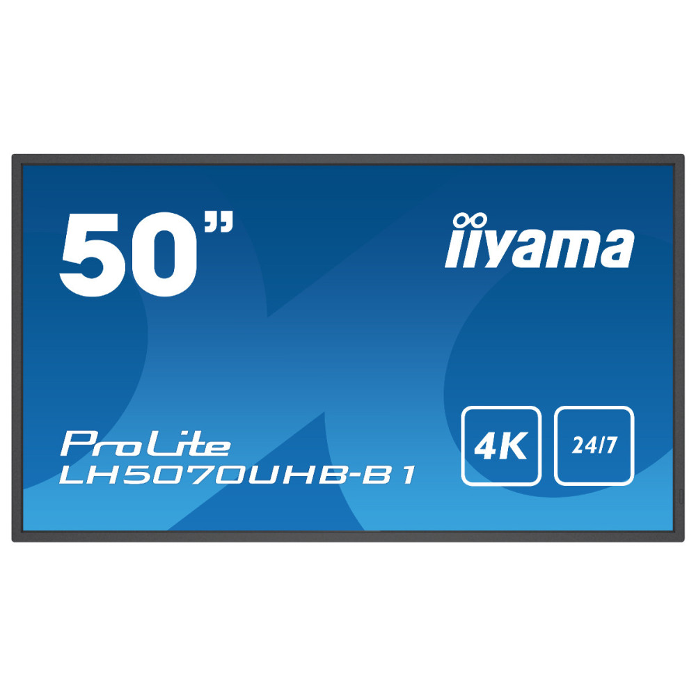iiyama LH5070UHB-B1 affichage de messages Écran plat de signalisation numérique 125,7 cm (49.5") VA 700 cd m² 4K Ultra HD Noir iiyama LH5070UHB-B1 affichage de messages Écran plat de signalisation numérique 125,7 cm (49.5") VA 700 cd m² 4K Ultra HD Noir
