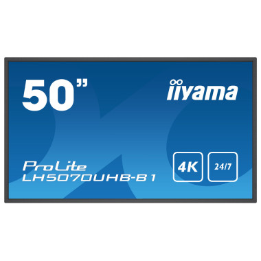 iiyama LH5070UHB-B1 affichage de messages Écran plat de signalisation numérique 125,7 cm (49.5") VA 700 cd m² 4K Ultra HD Noir