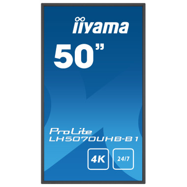 iiyama LH5070UHB-B1 affichage de messages Écran plat de signalisation numérique 125,7 cm (49.5") VA 700 cd m² 4K Ultra HD Noir