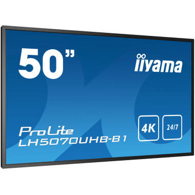 iiyama LH5070UHB-B1 affichage de messages Écran plat de signalisation numérique 125,7 cm (49.5") VA 700 cd m² 4K Ultra HD Noir
