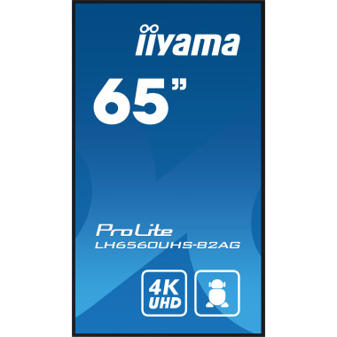 iiyama LH6560UHS-B2AG affichage de messages Carte A numérique 165,1 cm (65") LED Wifi 500 cd m² 4K Ultra HD Noir Intégré dans