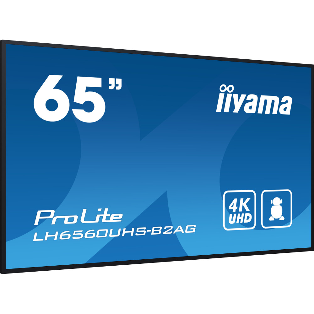 iiyama LH6560UHS-B2AG affichage de messages Carte A numérique 165,1 cm (65") LED Wifi 500 cd m² 4K Ultra HD Noir Intégré dans