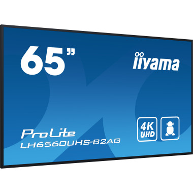iiyama LH6560UHS-B2AG affichage de messages Carte A numérique 165,1 cm (65") LED Wifi 500 cd m² 4K Ultra HD Noir Intégré dans