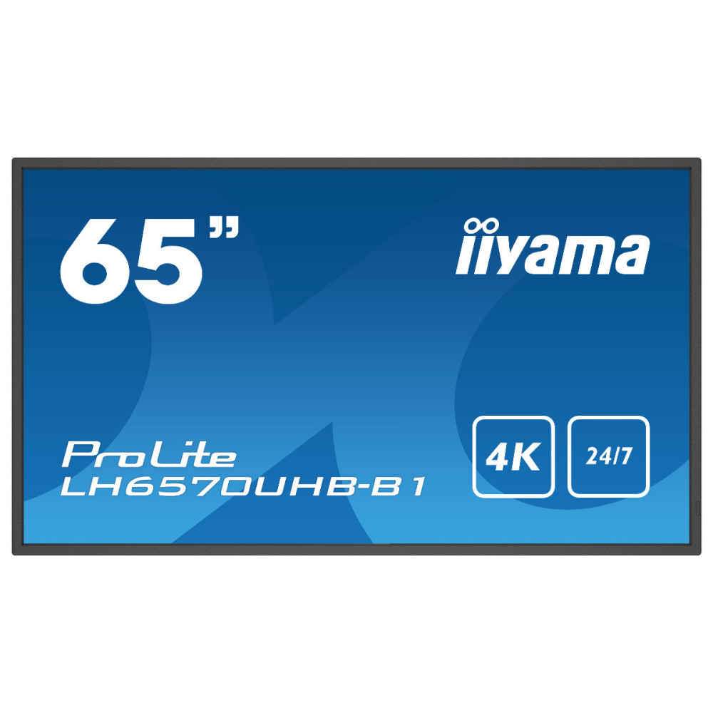 iiyama LH6570UHB-B1 affichage de messages Écran plat de signalisation numérique 163,8 cm (64.5") VA 700 cd m² 4K Ultra HD Noir iiyama LH6570UHB-B1 affichage de messages Écran plat de signalisation numérique 163,8 cm (64.5") VA 700 cd m² 4K Ultra HD Noir
