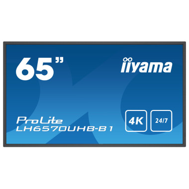 iiyama LH6570UHB-B1 affichage de messages Écran plat de signalisation numérique 163,8 cm (64.5") VA 700 cd m² 4K Ultra HD Noir