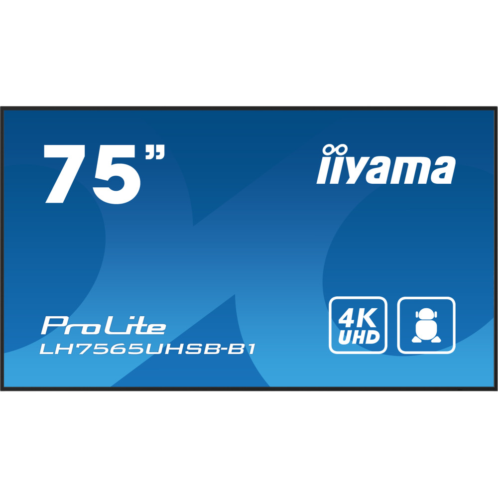 iiyama LH7575UHS-B1AG affichage de messages Écran plat de signalisation numérique 190,5 cm (75") LCD Wifi 500 cd m² 4K Ultra HD iiyama LH7575UHS-B1AG affichage de messages Écran plat de signalisation numérique 190,5 cm (75") LCD Wifi 500 cd m² 4K Ultra HD