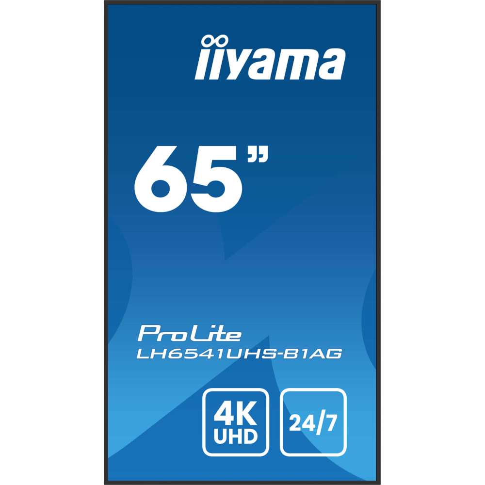 iiyama LH6541UHS-B1AG affichage de messages 163,8 cm (64.5") LCD 500 cd m² 4K Ultra HD Noir 24 7