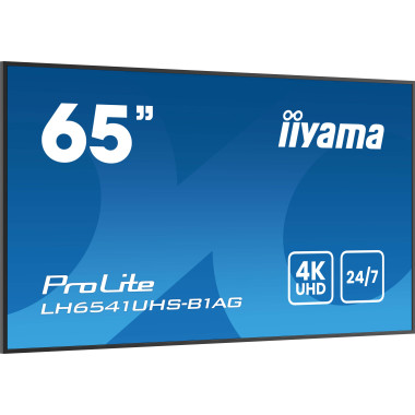 iiyama LH6541UHS-B1AG affichage de messages 163,8 cm (64.5") LCD 500 cd m² 4K Ultra HD Noir 24 7