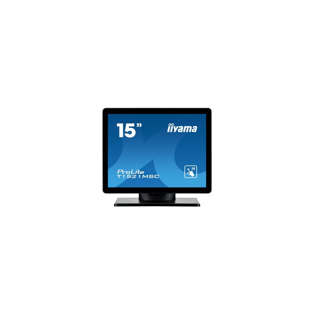 iiyama ProLite T1521MSC-B1 écran plat de PC 38,1 cm (15") 1024 x 768 pixels LED Écran tactile Dessus de table Noir iiyama ProLite T1521MSC-B1 écran plat de PC 38,1 cm (15") 1024 x 768 pixels LED Écran tactile Dessus de table Noir