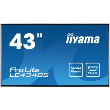 iiyama ProLite LE4340S-B1 Écran plat de signalisation numérique 109,2 cm (43") LED 350 cd m² Full HD Noir 12 7