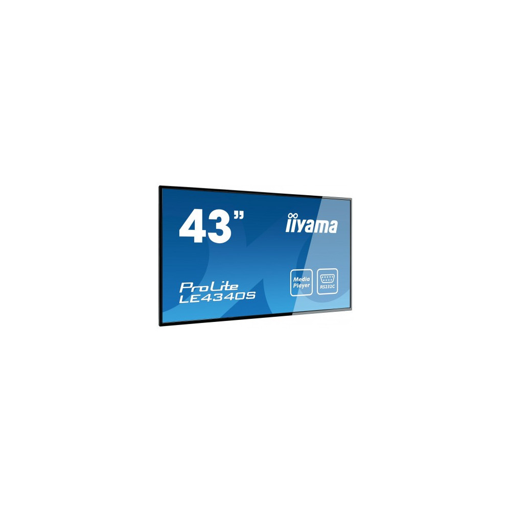 iiyama ProLite LE4340S-B1 Écran plat de signalisation numérique 109,2 cm (43") LED 350 cd m² Full HD Noir 12 7